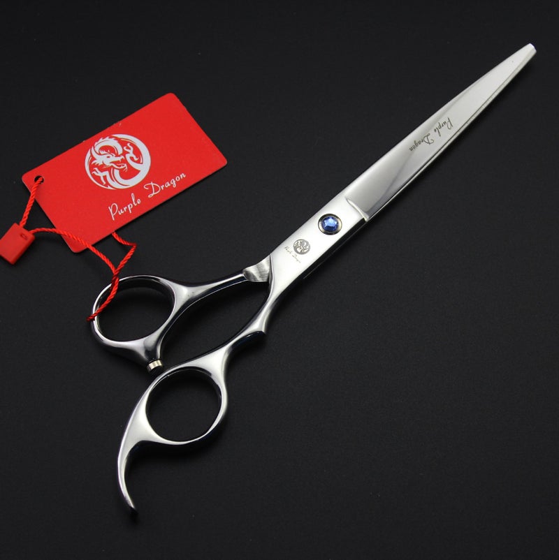 Purple Dragon 8 inch 3 in 1 Professional Pet Grooming Thinning Scissors - Upward Curved Shears and Dog Hair Cutting Scissor - Perfect for Pet Groomer or Family DIY Use (Silver) - Image 2
